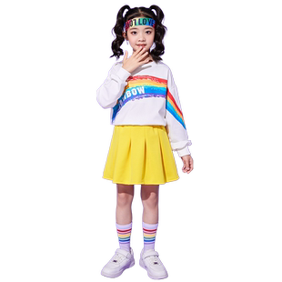 儿童啦啦队演出服男女小学生运动会班服套装啦啦操合唱团表演服装