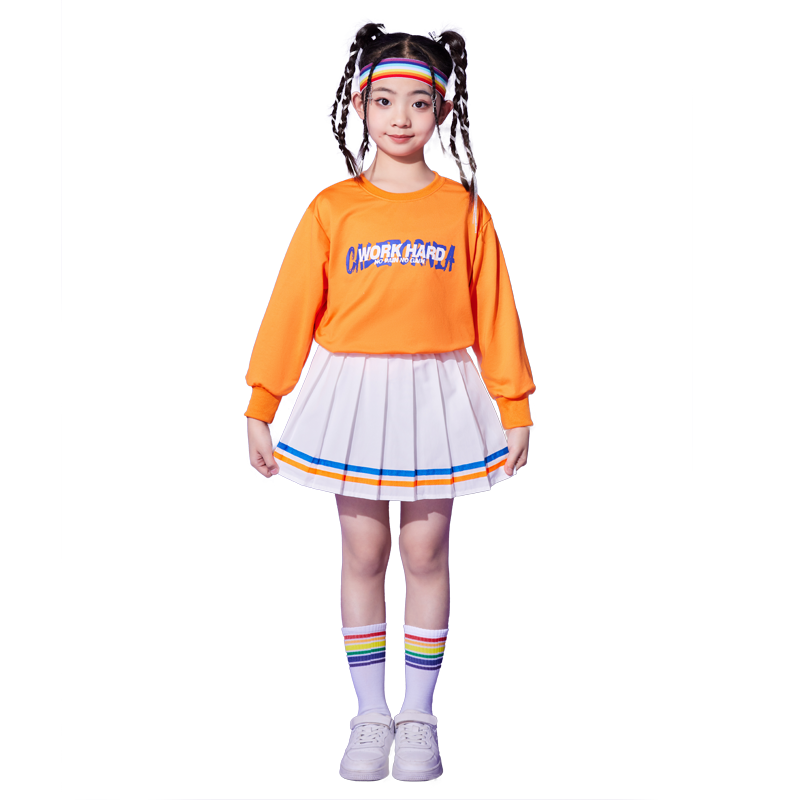 儿童啦啦队演出服装小学生春季运动会团体服幼儿园班服舞蹈表演服