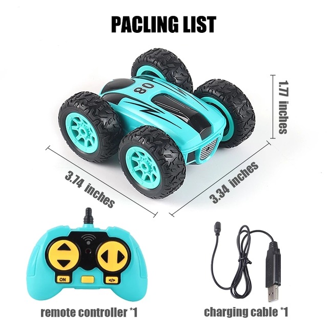 现货.7 ich RC Car 2.4G 4CH Double-sided bouce ift Stut Car