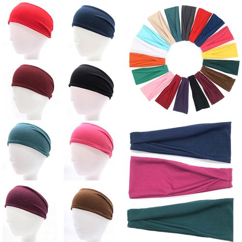 好货fashion Unisex Solid Color Headband Hair Elastic Bands f