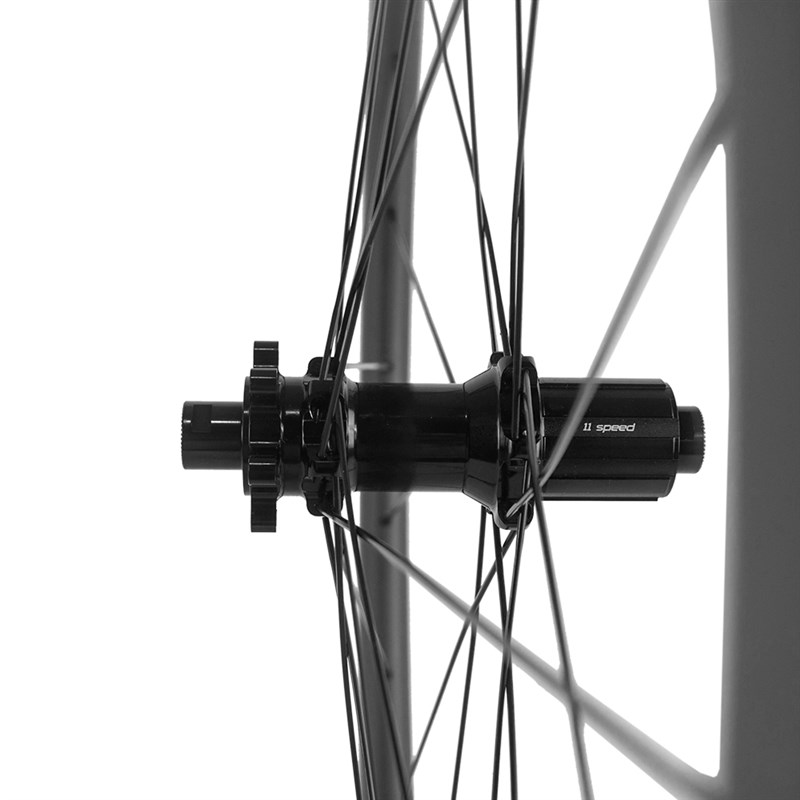 新品碟煞真空开口公路自行车碳纤维轮组中锁桶G轴45  50 55 mm六