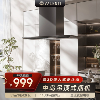 中岛式油烟机顶吸开放式厨房