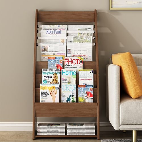 报架办公室报刊架报纸杂志架落地书报架宣传架书架资料架展示架木