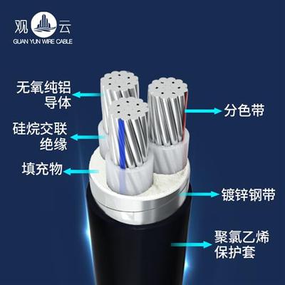 国标铝芯电缆线2 3 5芯16 25 35 50平方120铝线150电线地埋铝电缆