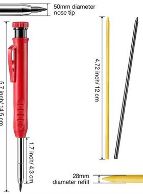 6 Pcs Carpenter Pencils Set With 18PCS Refills, Marker Marki