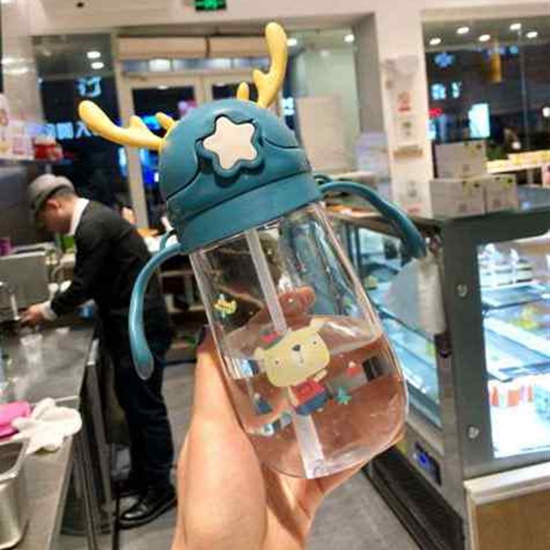 儿童水杯吸管水杯女夏季宝宝水壶幼儿园小L学生夏天防摔可携式水