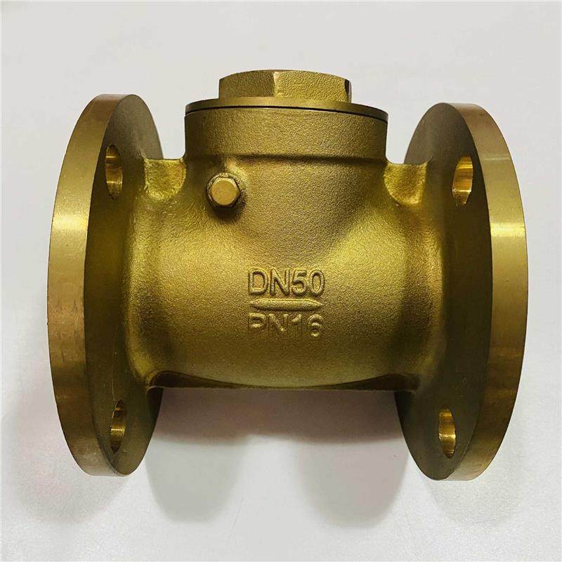 .兰黄铜法止阀回H4W-146T 法兰卧式黄铜止回阀