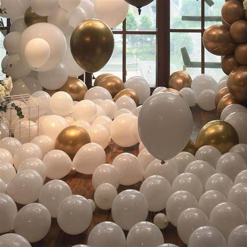 White metal gold 10 12 18 16 party room balloon decoration