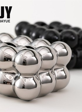 栢嘉越珠泡陶瓷纸巾盒摆件北欧INS卫生纸盒客厅茶几餐桌小众装饰