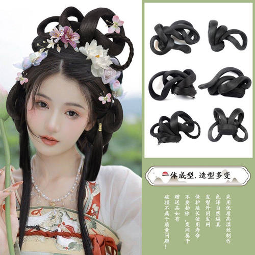 古装汉服假发发髻发包仙气多变款式多样十二花神写真演出造型日常