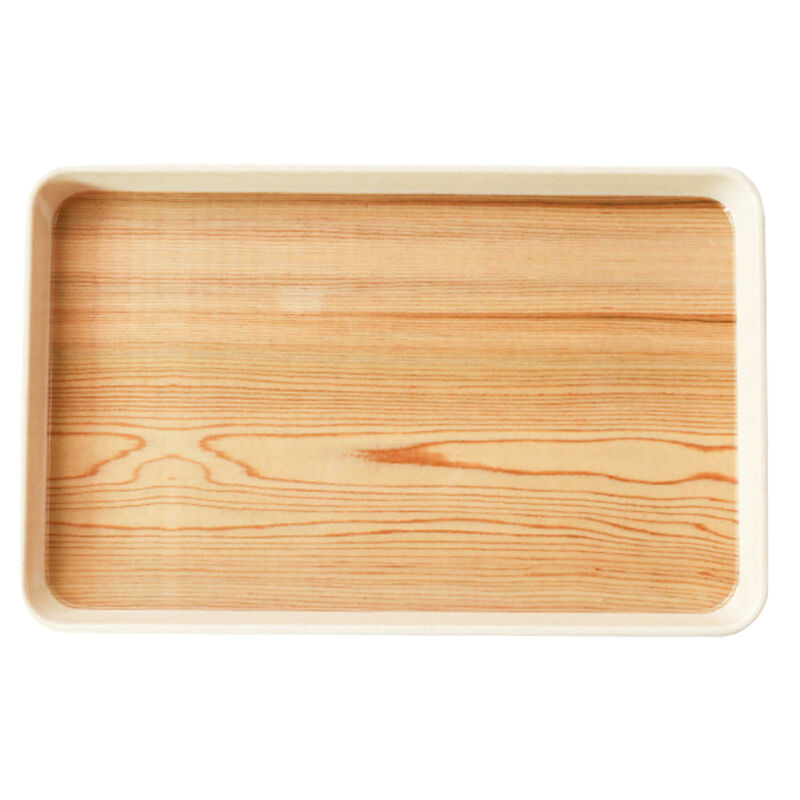 稳斯坦W5718木纹托盘工厂仓库酒店放杯子茶盘长方形水果餐盘大号(