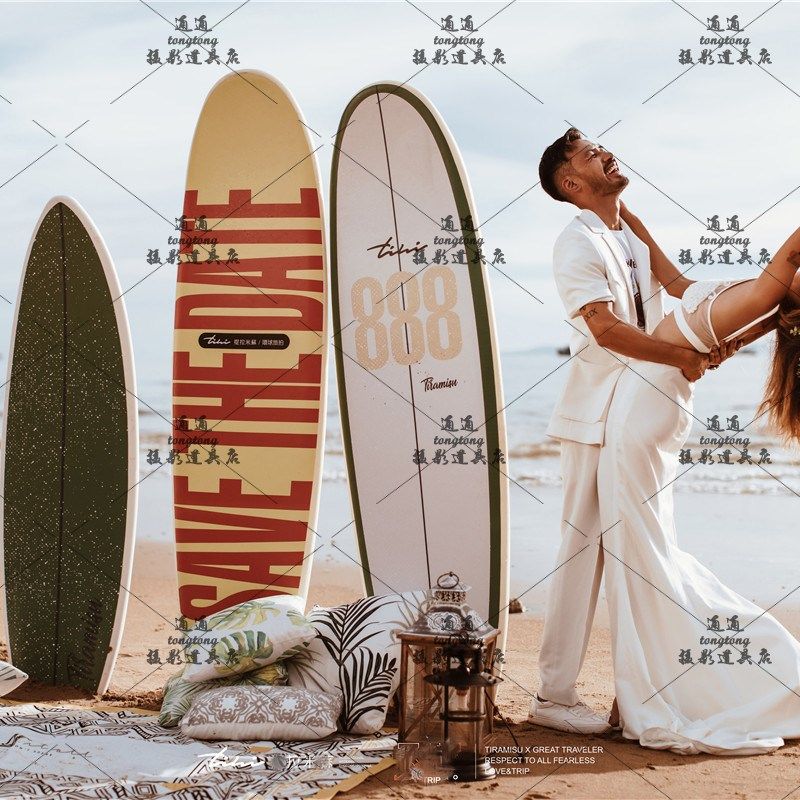 新款影楼冲浪板道具外景沙滩婚纱摄影创意DIY板三亚海边拍照帆板
