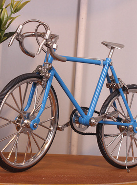 合金车手工自行车模型摆件创意时尚老式自行车脚踏车酒柜装饰