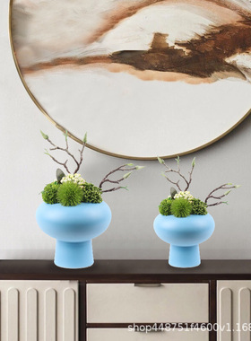 简约现代仿真绿色植物工艺品摆饰酒店客厅橱窗工艺礼品摆饰摆设样