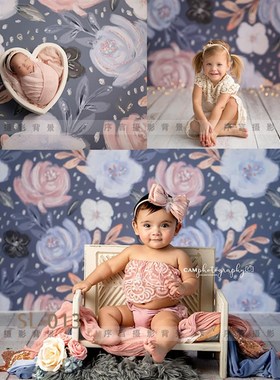 序言SL-013欧美花朵INS简约风摄影背景纳米布折叠新生儿百天周岁