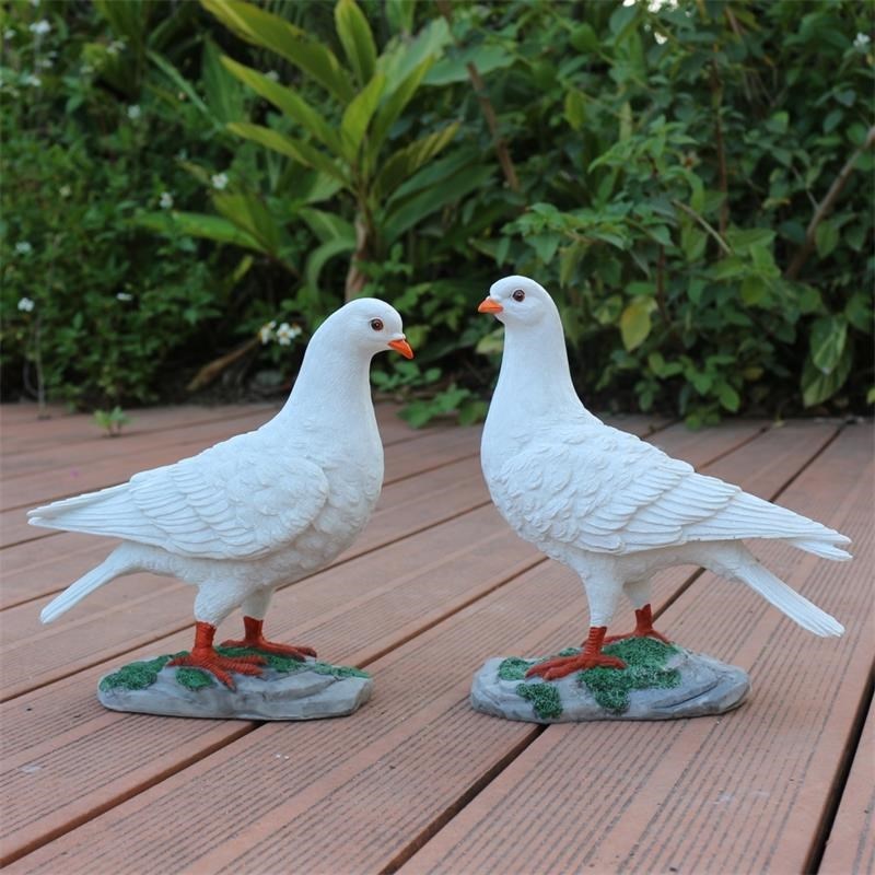 花园摆件仿真鸽子模型树脂庭院装饰屋顶户外屋顶白鸽小动物工艺礼