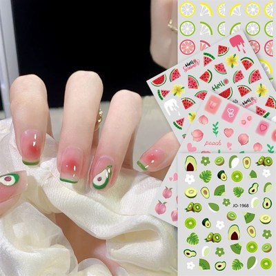 Nail Stickers 3D Adhesive Sliders Lemony Grapefruit