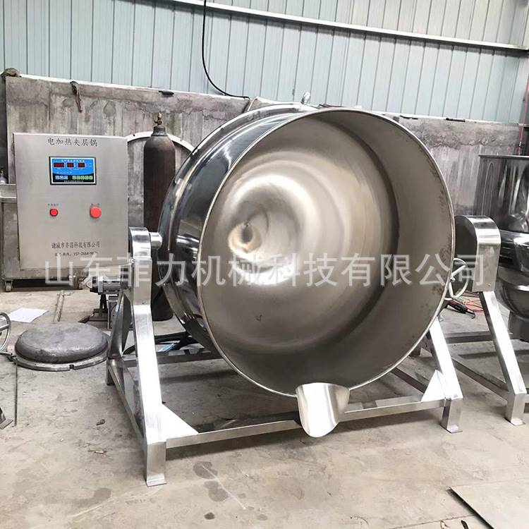 中秋月饼馅料炒料机枣泥馅熬制机大型豆沙炒锅煮红豆沙机器夹层锅