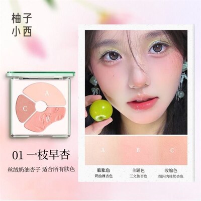 Tri-Color Blush Palette Astringent Color Expanding Shrink