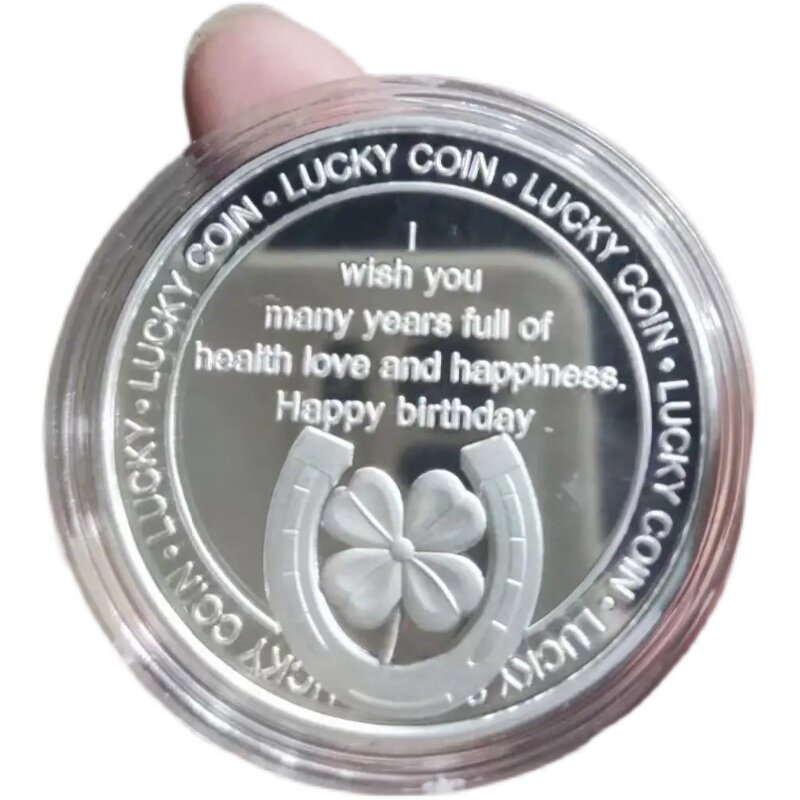 生日快乐银币蛋糕立体浮雕硬币 纪念金属币创意趣味生日礼物新款