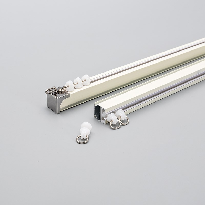 轨道滑轮窗帘杆铝合金直轨滑轨顶装侧装静音单双导轨滑道