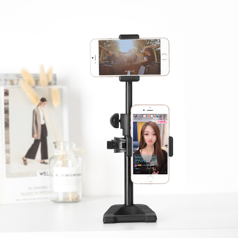 手机麦克风直播支架多机位扩展看电视剧K歌唱多用途桌面话筒底座