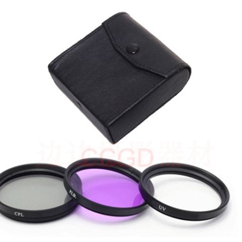49-82 6合1 滤镜 UV+ CP+ FLD荧光镜+3片装滤镜包 莲花罩 镜头盖
