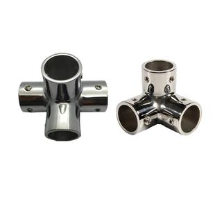 25mm不锈钢管晾衣架弯头圆管配件六分管连接件锌合金衣柜三四五通