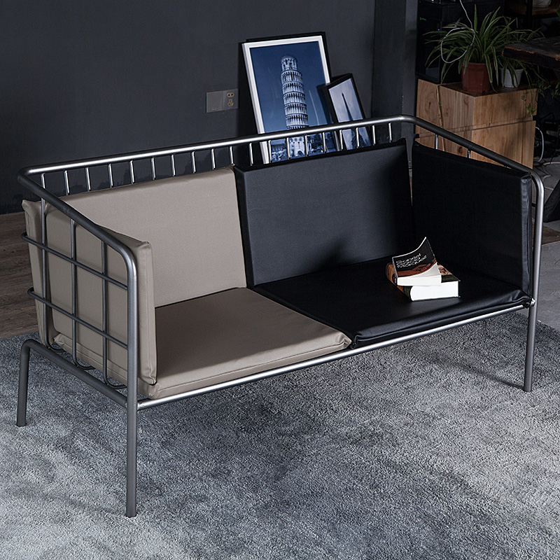 美式铁艺咖啡厅沙发卡座复古酒吧创意工业风布艺沙发茶几桌椅组合