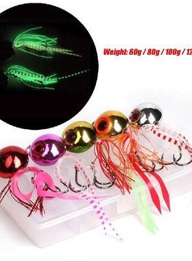 5pcs Fishing Jig Bait Pesca Sliding Slider Snapper Fishing