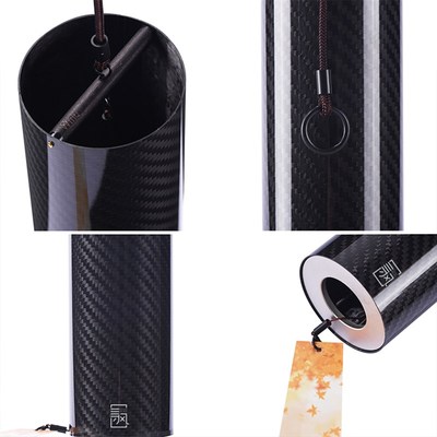 防雨水碳纤维和弦风铃日式手摇复古冥想治癒户外庭院露营挂件装饰