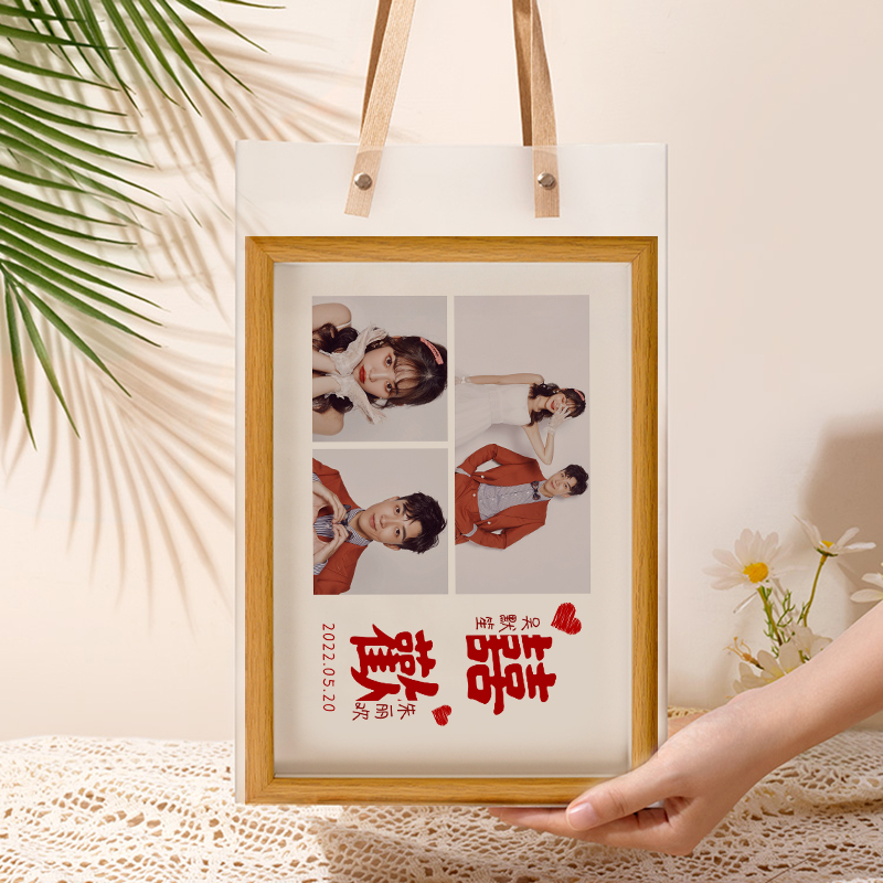 DIY照片定制相框送男朋友生日礼物摆台七夕情人S节周年女情侣纪