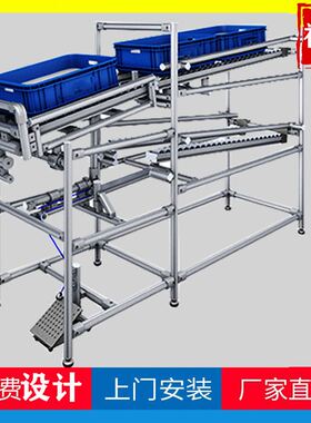 新品LCIA低成本自动升降周转手推车F光电感应物料货架三代精益管
