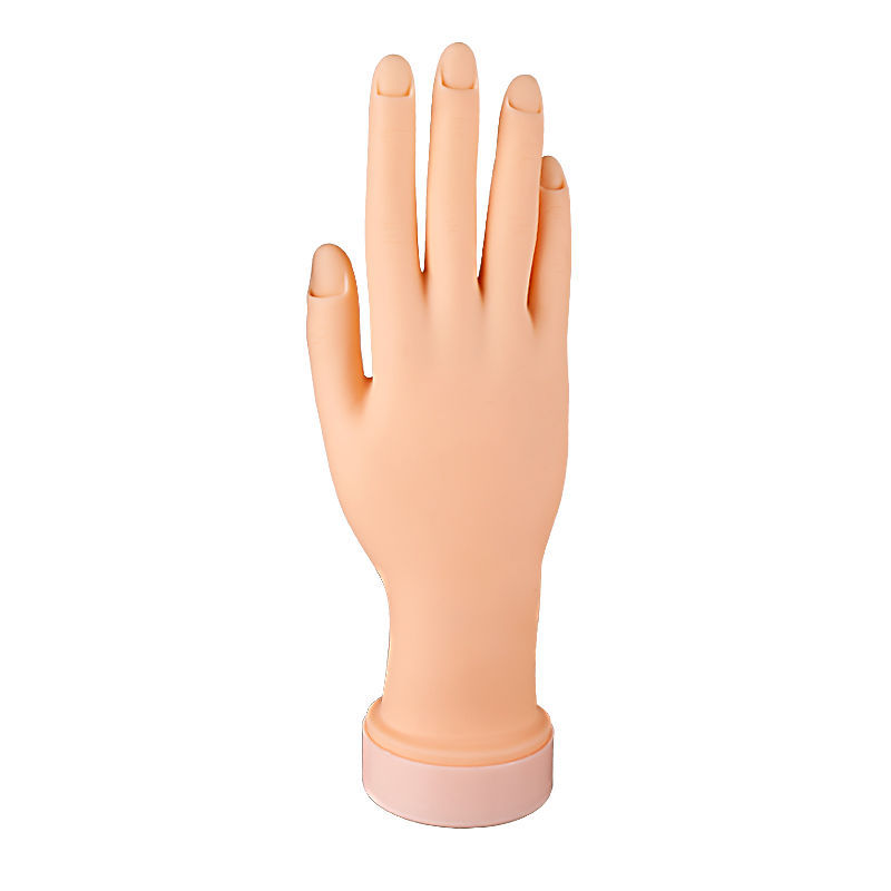 仿真美甲硅胶手模假手模型假指甲练手模具初学者练习左右手可弯曲