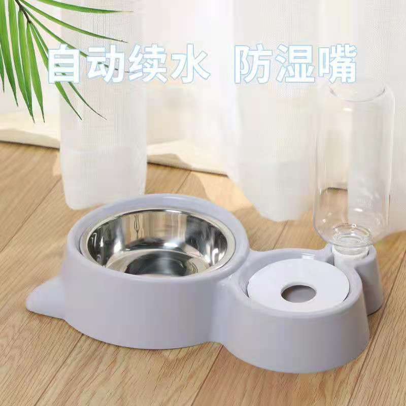 新疆西藏包邮猫狗喂食器宠物猫碗狗盆双碗自动饮水食盆粮水防打翻