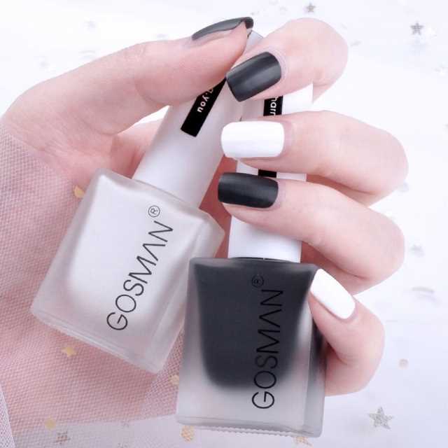 指甲油夏天超值2大瓶套装磨砂免烤不可剥黑白色组合学生网红防水