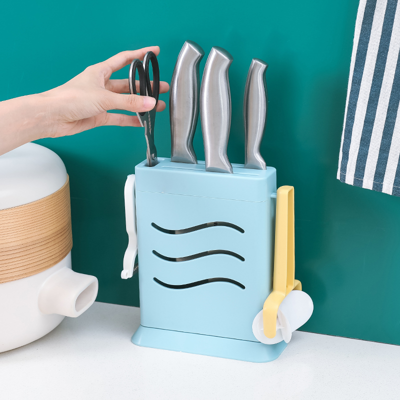 多功能简约刀架厨房用品沥水刀具刀座插刀收纳层架塑料菜刀置物架
