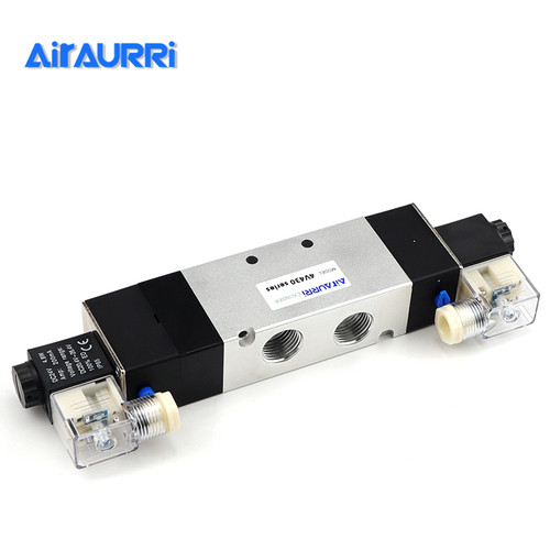好货4V430-15三位五通电磁换向气阀 DC12V DC24V AC110V AC220V