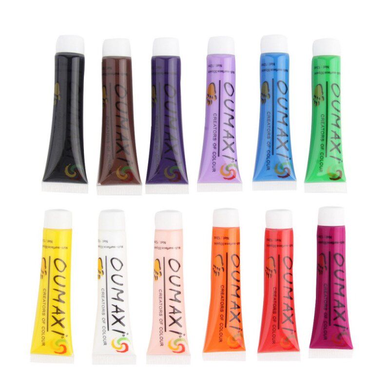 极速美甲12色丙烯颜料指甲彩绘画初学者练习绘画防水纺织画花工具