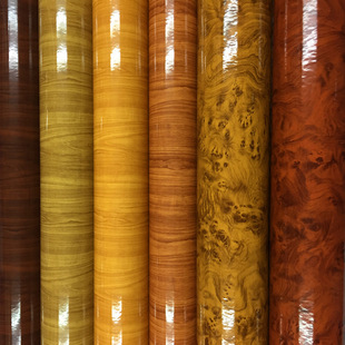 批发汽车内饰贴膜汽车木纹改色膜亮面桃木纹中控贴膜改装翻新贴纸