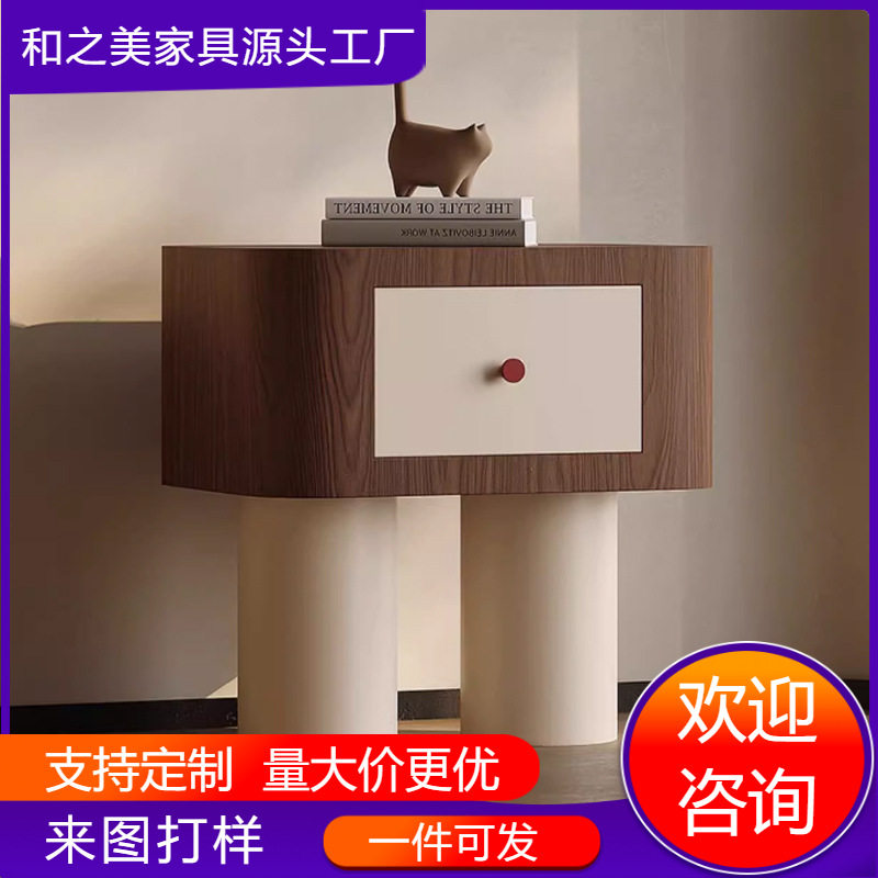 创意床头柜北欧艺术卧室小户型边柜现代简约网红带抽屉小柜子轻奢