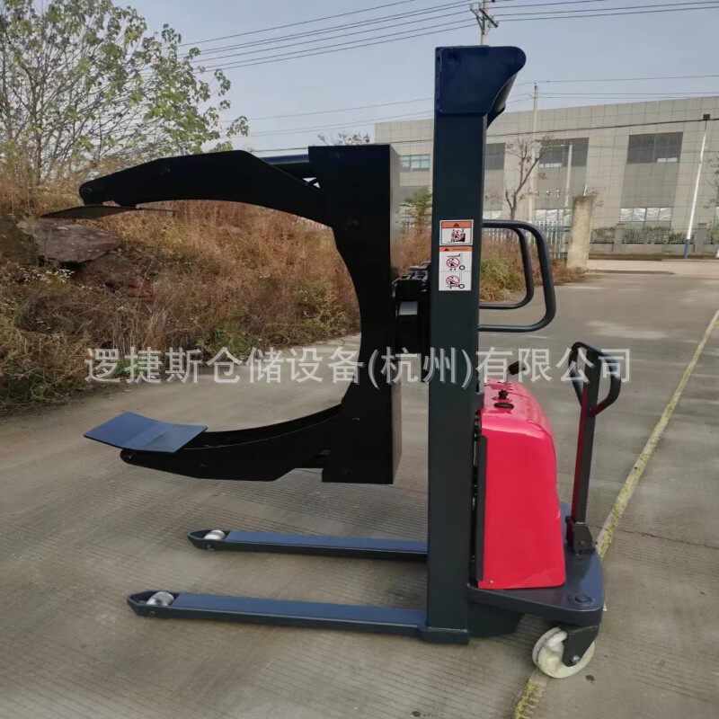 电动抱夹车纸卷筒夹抱堆高车圆形物料旋转夹抱车液压升降抱夹叉车