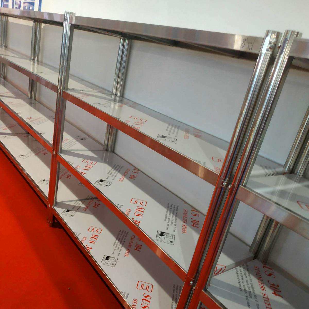 不锈钢厨房平板货架商用酒店厨房置物架304不锈钢四层货架设备
