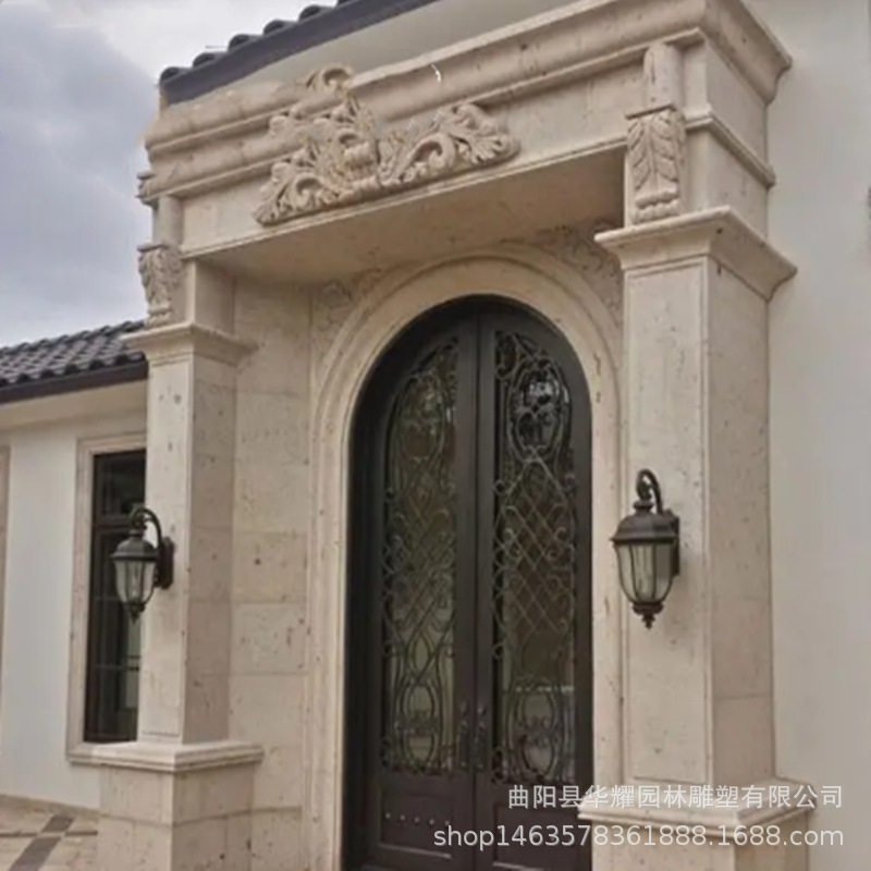 石雕花岗岩欧式门套汉白玉门套青石门框石头门框雕花门套石雕门框
