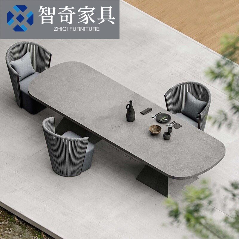 户外岩板餐桌沙发防水防晒高端