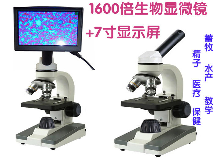 学生光学生物显微镜1600倍儿童学习实验高倍带电光源