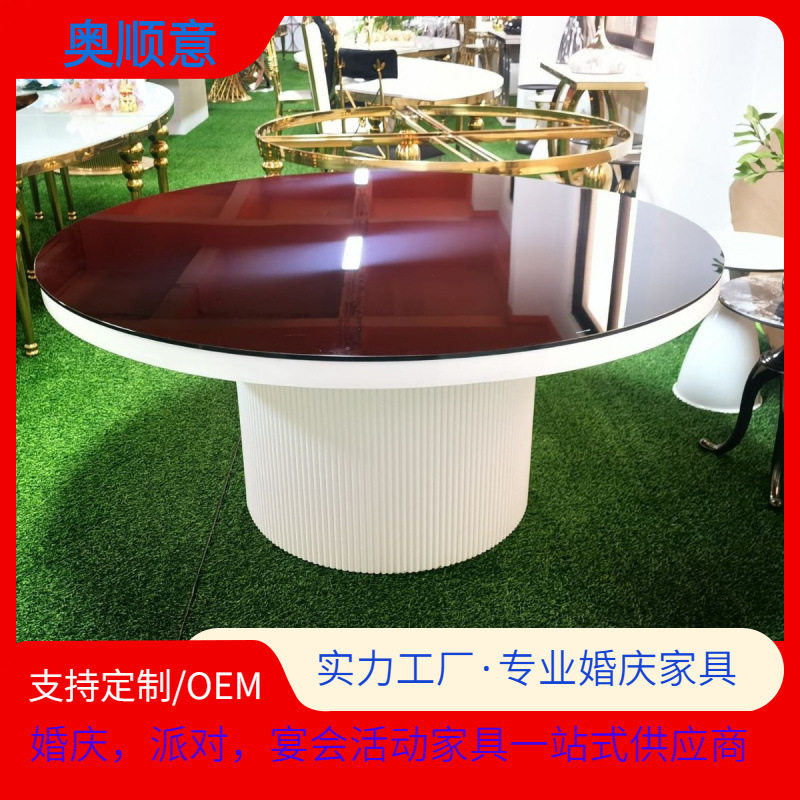 白色宴会桌 国外婚礼餐厅用圆桌 婚庆家具厂家批发 wedding table