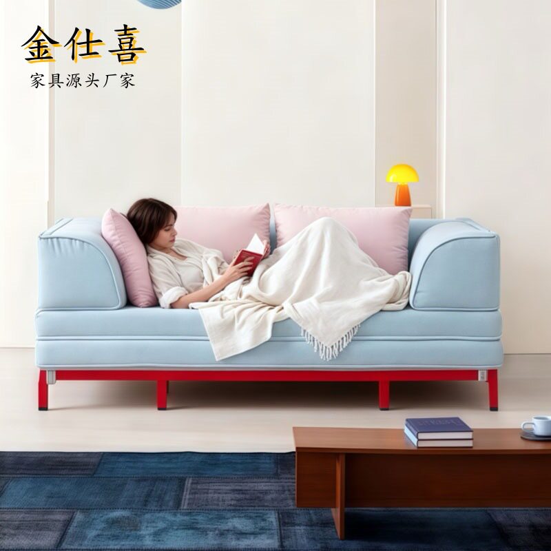 小户型折叠两用沙发床多功能伸缩抽拉床客厅多人布艺懒人高脚沙发