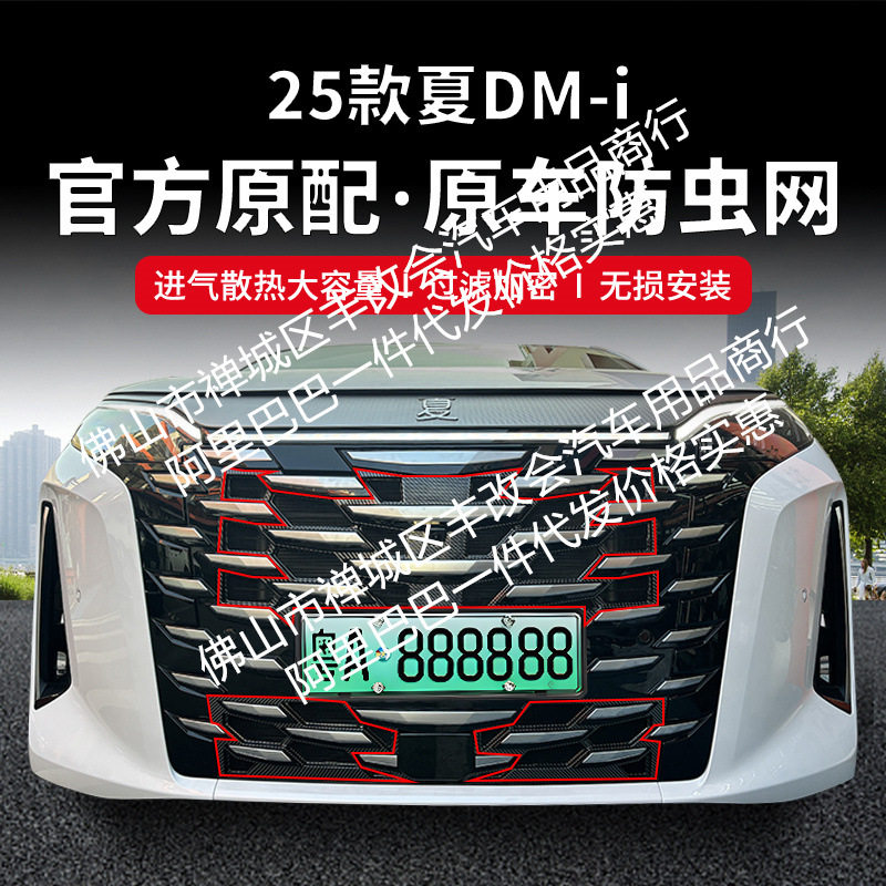 适用比亚迪夏DM-I汽车防虫网前脸中网专用改装装饰条汽车配件