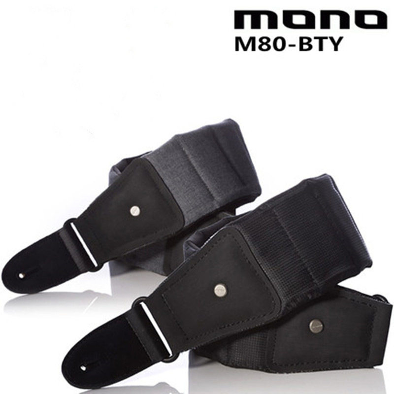 MONO GS1 鲨鱼皮光滑防水绒面贝司吉他背带 标准加长黑灰 M80